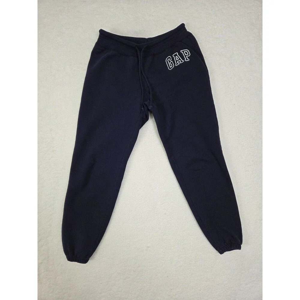 GAP Sweatpants XS Navy Blue Classic Joggers Logo Elastic Waist Drawstring Casual - Picture 2 of 7